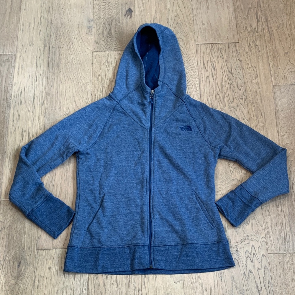 The North Face Women’s Size Large Blue Full Zip Hooded Jacket Pockets
